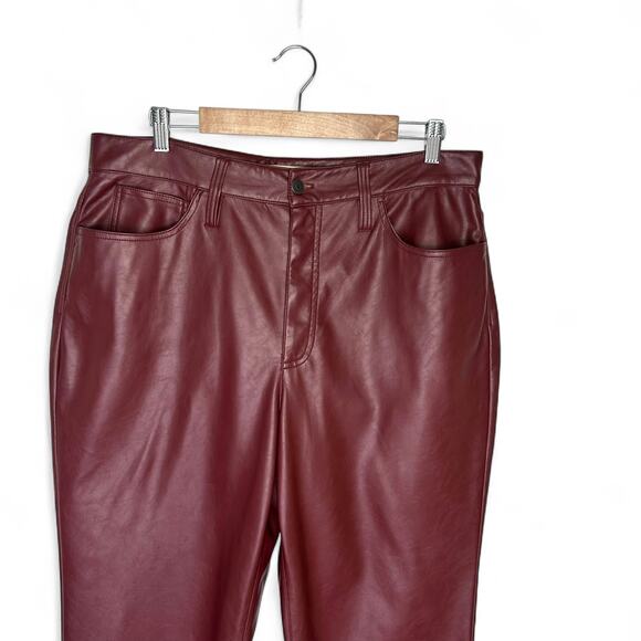 Madewell The Perfect Vintage Straight Jean Faux Leather Edition 32 Dark Cabernet - Picture 3 of 14